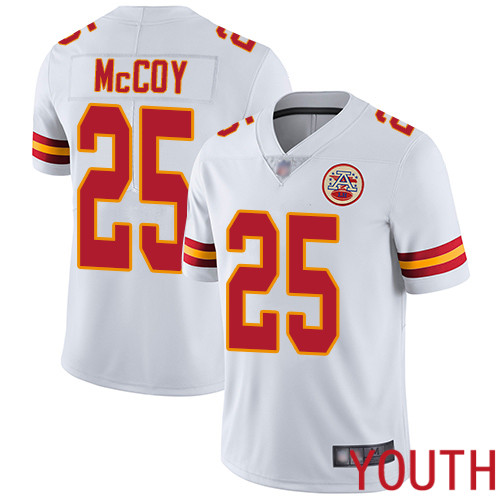Youth Kansas City Chiefs #25 McCoy LeSean White Vapor Untouchable Limited Player Football Nike NFL Jersey